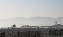 Santa Monica beach and pier from Venice, 2004