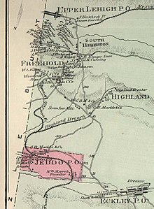 A map of Jeddo and the surrounding communities (1873)