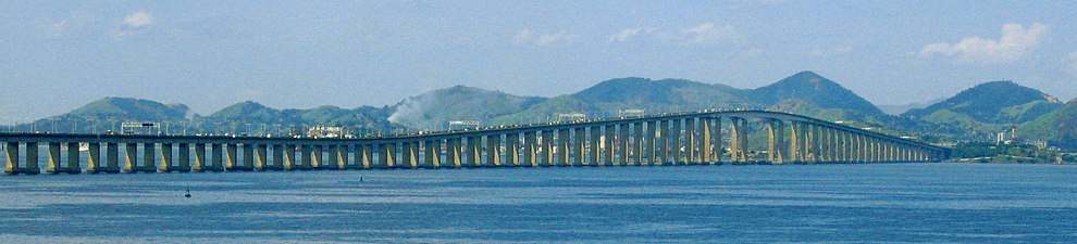 The Rio–Niterói Bridge, officially part of the federal BR-101 highway; a landmark of Rio de Janeiro