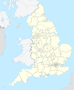 Mapa konturowa Anglii, w centrum znajduje się punkt z opisem „Erdington”