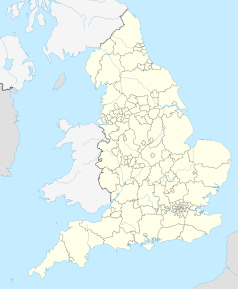 Mapa konturowa Anglii, blisko prawej krawiędzi na dole znajduje się punkt z opisem „Herne Bay”