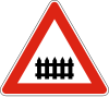 А32 Level crossing with barriers ahead