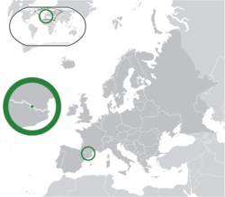 Andorran sijainti kartalla