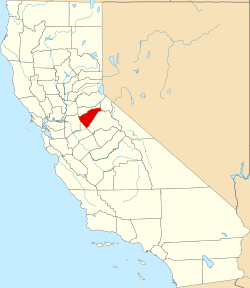 Karte von Calaveras County innerhalb von Kalifornien
