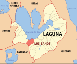 Map of Laguna with Los Baños highlighted