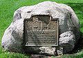 A plaque commemorating the former site of Old Main