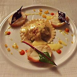 A ravioli dish at the restaurant