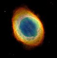 Image 29The Ring nebula, a planetary nebula similar to what the Sun will become (from Formation and evolution of the Solar System)