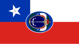 flag of Chile used in the proclamation of independence, February 12th, 1818