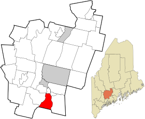 Location in Kennebec County and the state of Maine.