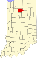 Map of Indiana highlighting Fulton County