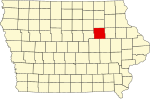 State map highlighting Black Hawk County