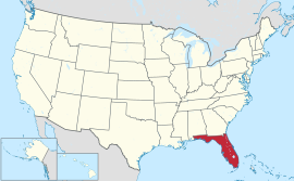 Mapa ti Estados Unidos a mangipakita ti Florida