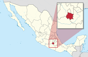 ที่ตั้งของรัฐโมเรโลสในประเทศเม็กซิโก