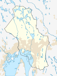 Mapa konturowa Oslo, w centrum znajduje się punkt z opisem „Uniwersytet w Oslo”