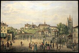 La place de la Riponne en 1842.