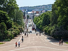 Karl Johans gate, vom Schloss aus gesehen