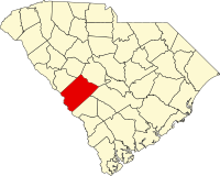 Map of South Carolina highlighting Aiken County