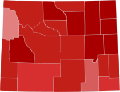 Image 29Party registration by Wyoming county (March 2023):   Republican ≥ 50%   Republican ≥ 60%   Republican ≥ 70%   Republican ≥ 80%   Republican ≥ 90% (from Wyoming)