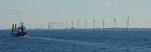 Danish wind turbines near Copenhagen.