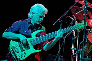 Goodier performing with Jethro Tull in Genova, 14 May 2010