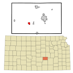 Location within Harvey County and Kansas