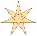 Isotoxal tetradecagon, {(7/2)α}, has density 2, similar to regular {7/2}.