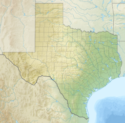 Location of Joe Pool Lake in Texas, USA.