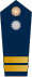 Blue epaulette with a silver button and 2 big golden stripes