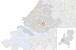 Ligging van Ridderkerk in Zuid-Holland-provinsie