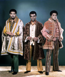 The Isley Brothers in 1969 (Left to right: Rudolph, Ronald and O'Kelly Isley)