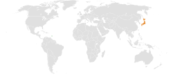 Map indicating locations of Barbados and Japan