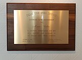 Plaque commemorating the awarding to Maria Callas of a life membership to the Dallas Civic Opera (today known as Dallas Opera); dated 12 September 1968