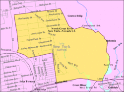 U.S. Census map of North Great River.