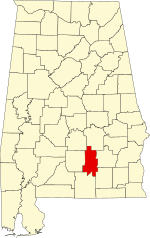 Map of Alabama highlighting Crenshaw County