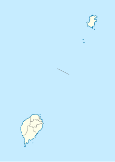 Mapa konturowa Wysp Świętego Tomasza i Książęcej, na dole nieco na lewo znajduje się punkt z opisem „São Tomé”