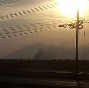 A grassfire in Nuevo León, México, also during the drought