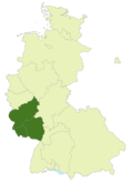 Map of Germany:Position of Oberliga Südwest highlighted