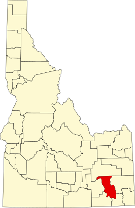 Locatie van Bannock County in Idaho