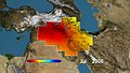 Image 25Estimates of changes in water storage around the Tigris and Euphrates Rivers, measured by NASA's GRACE satellites. The satellites measure tiny changes in gravitational acceleration, which can then be processed to reveal movement of water due to changes in its total mass. (from Hydrology)