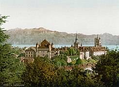 Vue de centre historique (Château Saint-Maire, Cathédrale), 1900.