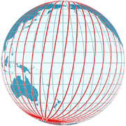 Blick auf 180° geographischer Länge