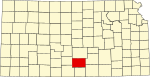 State map highlighting Kingman County