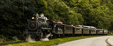 Railway arriving in Skagway.