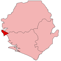 Location of مغربی علاقہ Western Area