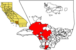 Location within Los Angeles County in the state of California