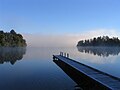 Image 3 Lake Mapourika Photo credit: Richard Palmer Morning mist on Lake Mapourika, a lake on the West Coast of New Zealand's South Island. It is the largest of the west coast lakes, a glacier formation from the last ice age. It is filled with fresh rain water which runs through the surrounding forest floor, collecting tannins and giving it its dark colour.