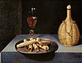 Nature morte aux gaufrettes (Le Dessert de gaufrettes), 木材に油彩, 41 × 52 cm, ルーヴル美術館, パリ