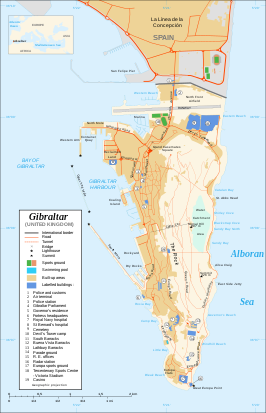 Kaart van Gibraltar