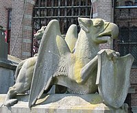 Heraldic guardian griffin at Kasteel de Haar, Netherlands, 1892–1912